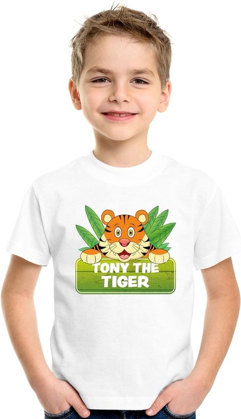 Tony the tiger t-shirt wit voor kinderen - unisex - tijger shirt - kinderkleding / kleding 134/140