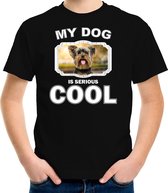 Yorkshire terrier honden t-shirt my dog is serious cool zwart - kinderen - Yorkshire terriers liefhebber cadeau shirt - kinderkleding / kleding 134/140