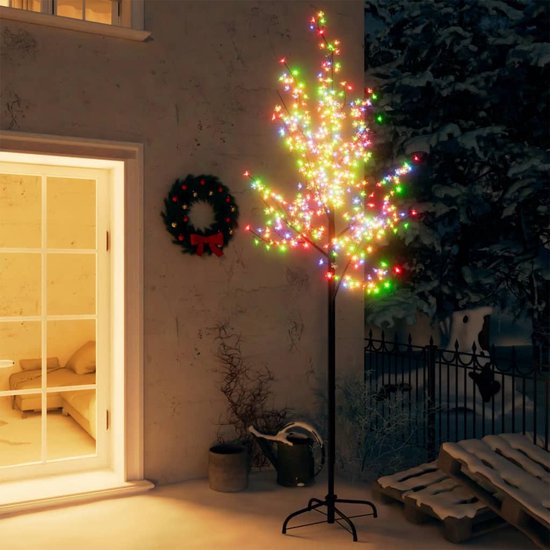 Kerstboom 220 leds kleurrijk licht kersenbloesem 220 cm