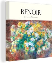 Canvas - Canvas schilderij - Renoir - Bloemenboeket - Vaas - Oude meesters - Canvas schildersdoek - Muurdecoratie - 20x20 cm
