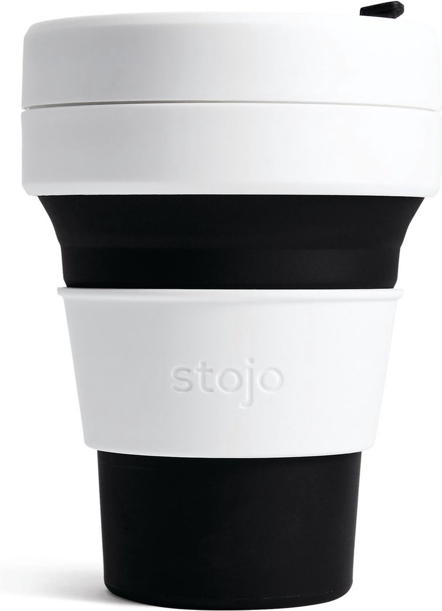 Stojo - Pocket Cup - 355 ml - Herbruikbaar - Opvouwbaar - Black