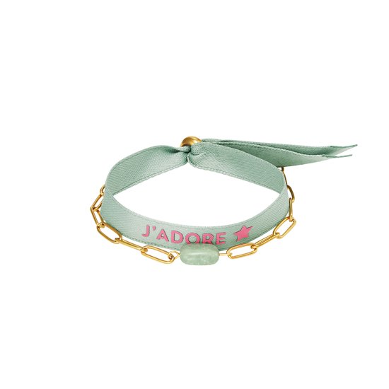 Set van twee armbanden - J'Adore - schakelarmband - stoffen armband