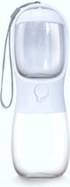 Nixnix - Bouteille d'eau Animaux avec bol de nourriture - Wit - 300 ml - Bouteille d'eau Chiens - Bouteille d'eau Chiens - Gourde Chiens