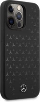 Mercedes-Benz Silicone Backcover hoesje - Stars Pattern - Zwart - voor iPhone 13 Pro