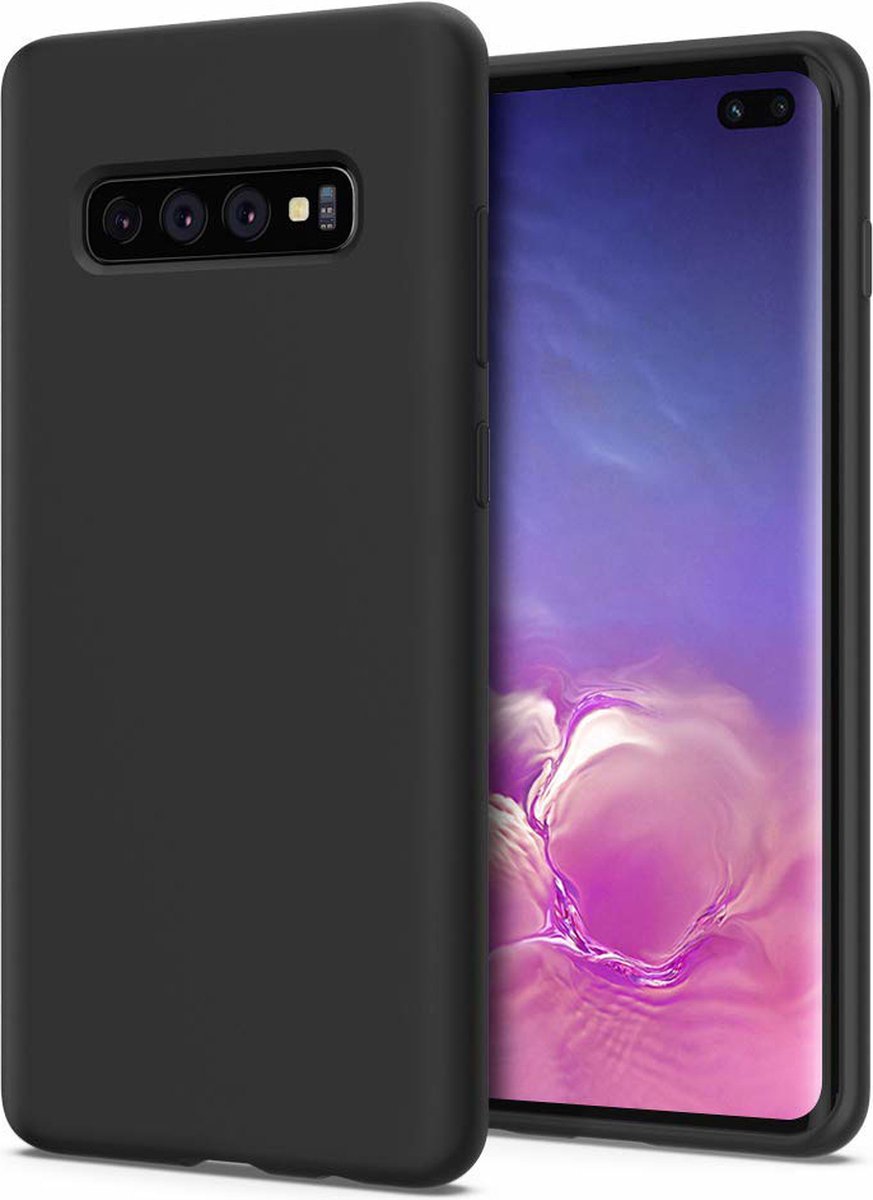 Fonu Siliconen Backcase hoesje Samsung S10 Zwart