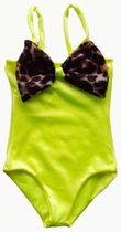 Maat 80  Zwempak badpak zwemkleding neon geel fel gele badkleding voor baby en kind zwem kleding