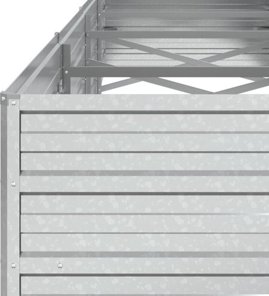 vidaXL Jardinière surélevée en métal 320x80x45 cm - Argent - Acier galvanisé - Pot de fleur