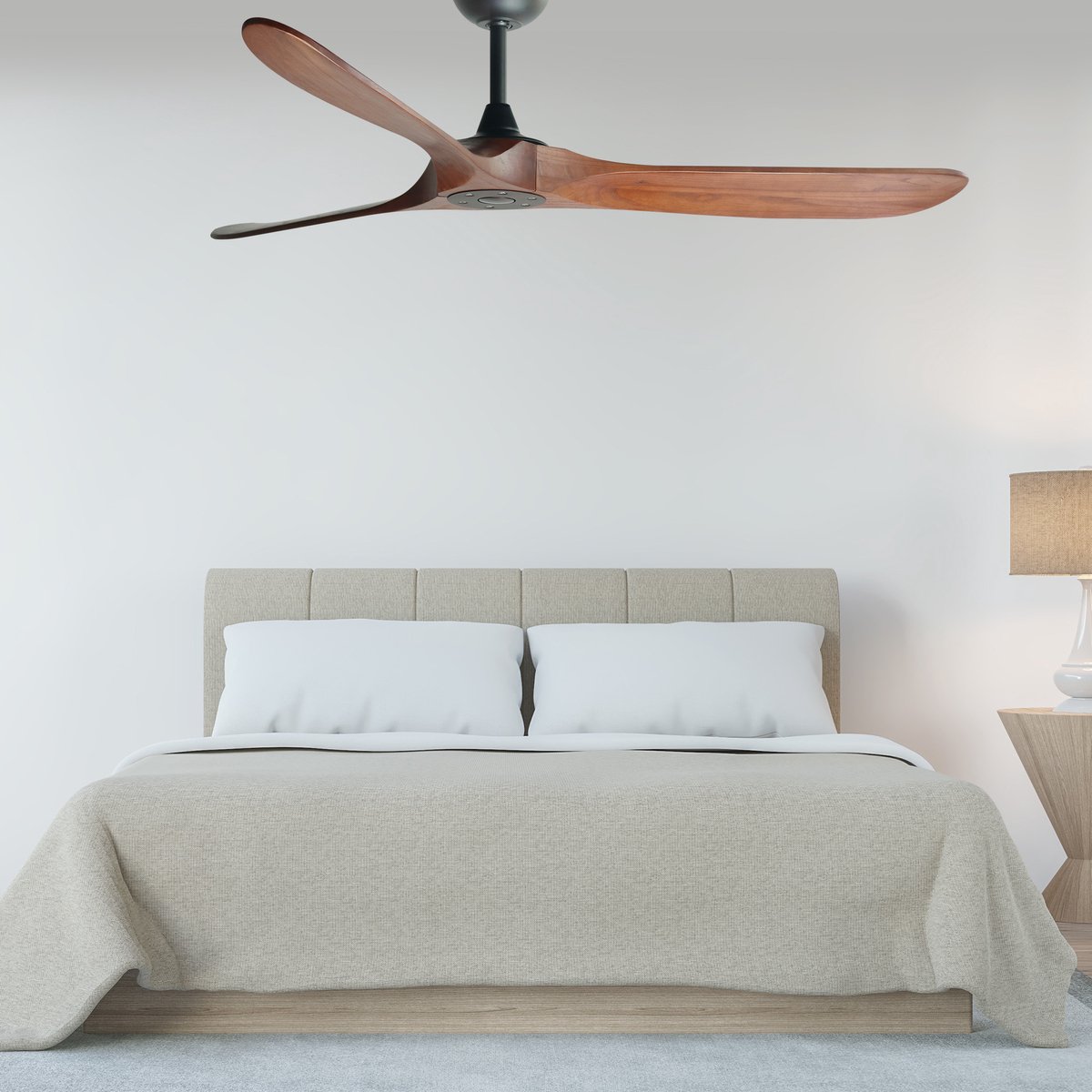 Goedewaere Plafondventilator 'Nordic Wood' - Groot - Met Afstandsbediening - Fluisterstil - Timer - Ideaal voor slaapkamer - Ventilator plafond thumbnail 8