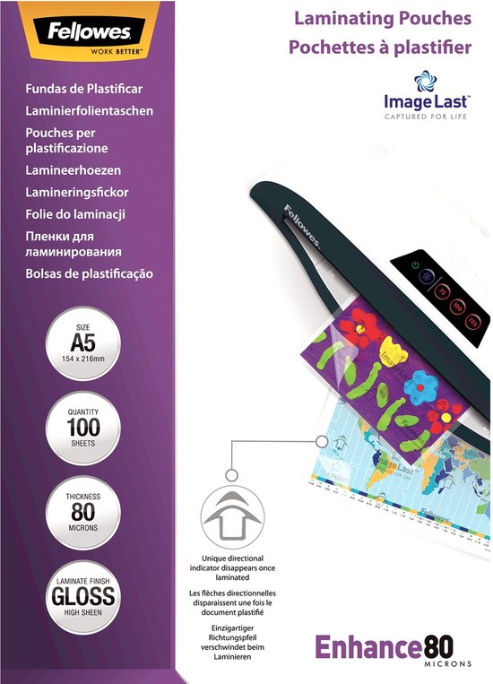 A4 Pochette de plastification, 125 Mic., gloss, 100 pces