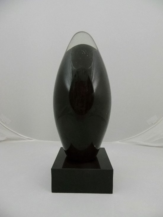 Sculptuur - 32 cm hoog - beeld glas - urn zwart - decoratie