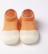 Waterschoentjes - Zwemschoentjes - Strandschoentjes van Baby-Slofje, oranje-wit maat 24/25