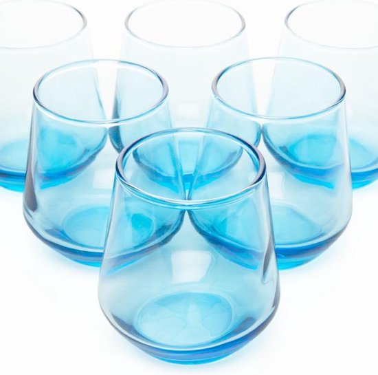 Pasabahce Allegra - Turquoise  Shotglazen - Set van 6 - 115 ml