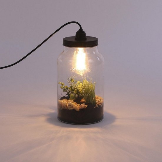 Mica Decorations Glazen Terrarium met Lamp 18x30 cm