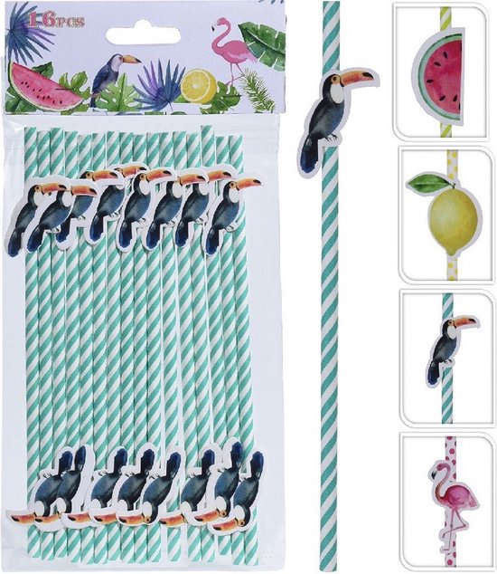 Papieren Rietjes met Figuur Assorti