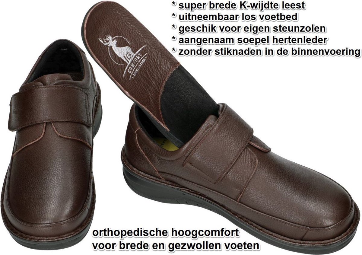 G-comfort -Heren - bruin donker - geklede lage schoenen - maat 43