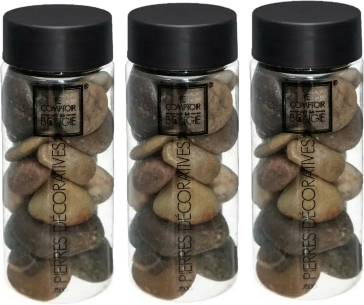 Atmosphera Grote decoratie stenen - bruin - 3x pot 750 gram - hobby - decoratiestenen - Aquarium en vazen vulling