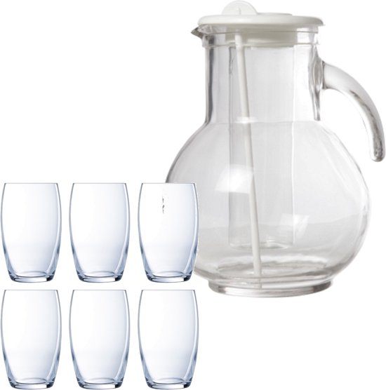 Cosy & Trendy pichet / pichet à eau / pichet à jus en verre 2,0 litres avec  6x verres... | bol