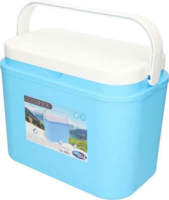 Excellent Houseware koelbox kunststof blauw 10 liter met 4x blauwe koelelementen van 13 x 10 cm van Excellent Houseware — afbeelding 2