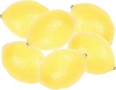 Set van 6x stuks nepfruit/Kunstfruit/deco fruit gele citroen 8 cm - Fruitschaal maken