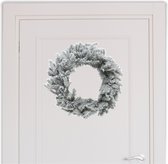 Kerstkrans/dennenkrans - groen - kunstsneeuw - D50 cm - kerstkransen