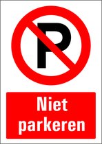 Niet parkeren bord met tekst - kunststof 297 x 420 mm