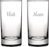 Gegraveerde longdrinkglas 28,5cl Mem & Heit