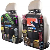 Venneweide - organisateur de siège auto luxueux et solide avec support pour tablette - organisateur de voiture - pour bébé et enfants - beaucoup d'espace de rangement - adapté pour iPad - qualité supérieure - Zwart