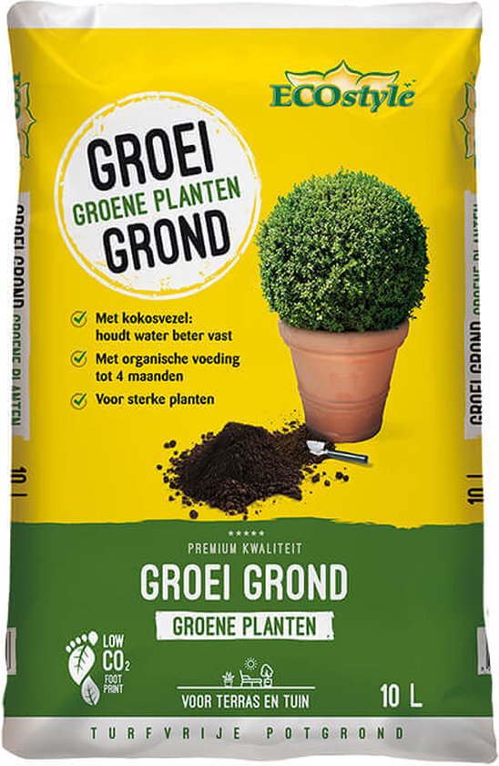 ECOstyle GroeiGrond Groene Planten Turfvrije Potgrond - Terras en Tuin -  met... | bol.com