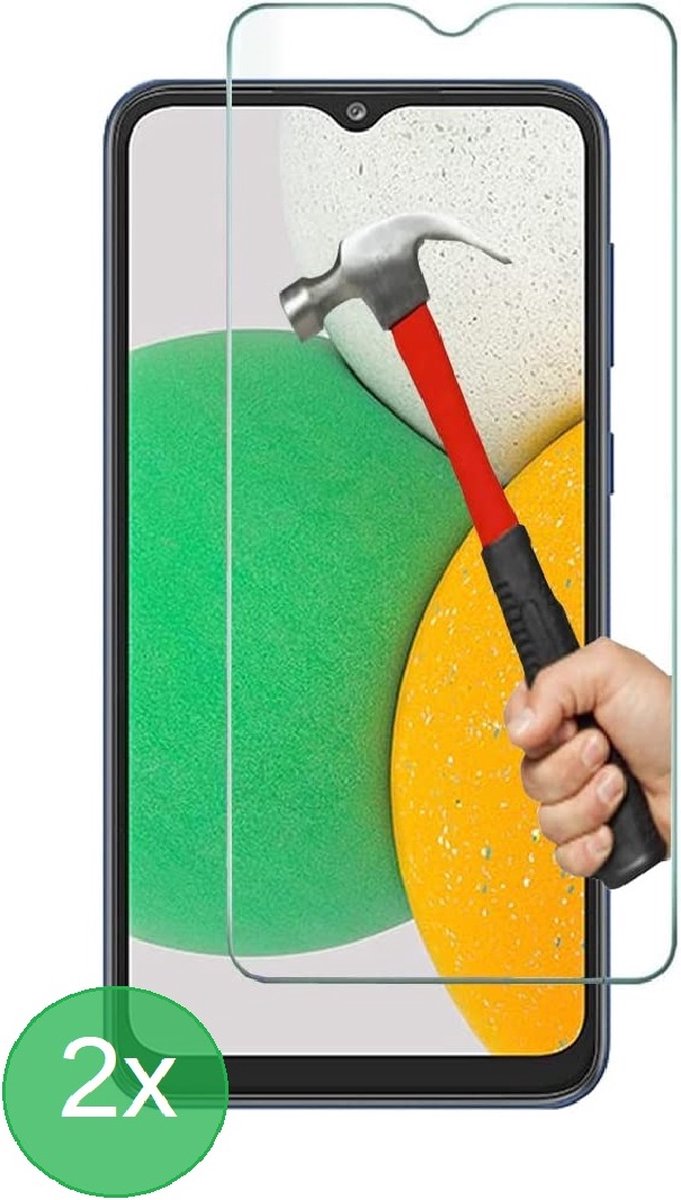 2x Screenprotector Tempered Glass Glazen Gehard Screen Protector 2.5D 9H (0.3mm) - Glasplaatje Geschikt voor: Samsung Galaxy A03 Core - Glas - bescherm - beschermglas - ZT Accessoires