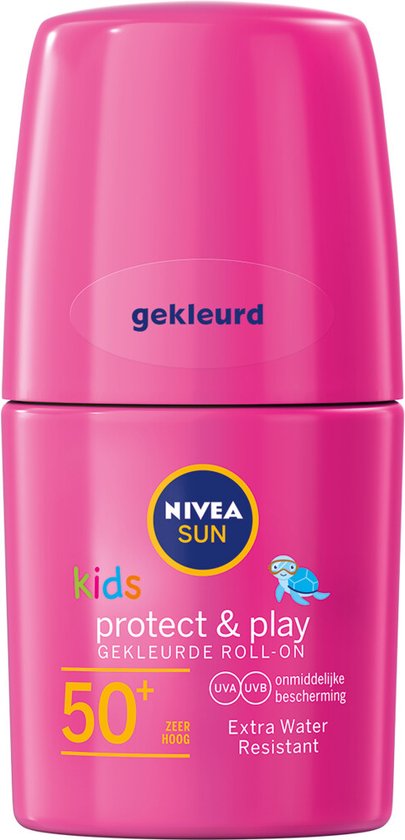 Zwitsers onaangenaam shuttle NIVEA SUN Kids Protect & Play Roze Roll-On Zonnebrand SPF 50+ - 50 ml |  bol.com