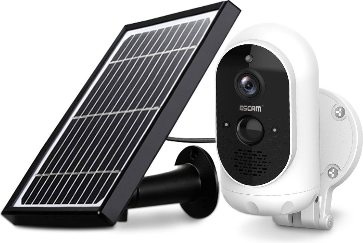 Escam G12 - Beveiligingscamera met zonnepaneel | Wifi & App | Full HD | Draadloos