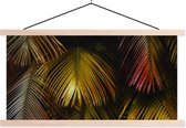 Posterhanger incl. Poster 120x60 cm - Schoolplaat - Jungle - Goud - Palmblad - Textielposter - Blanke latten