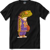 Casual Basketbal Kikker T-Shirt Heren / Dames Dieren Shirt - Maat L