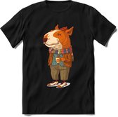 Casual Bull Terrier Professor T-Shirt Heren / Dames Dieren Shirt