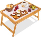 Ontbijt dienblad bamboe dienblad bed tafel met inklapbare poten ; afwasbaar; kan ook gebruikt worden als lapdesk en notebook tafel