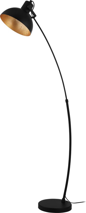 EGLO Jaafra Vloerlamp - E27 - 158 cm - booglamp - Zwart/Goud