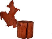 Iron Art Schroef eekhoorn op stok roest