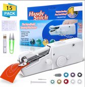 LIUMY Handnaaimachine - mini-naaimachine - draagbare reisnaaimachine - elektrische - voor beginners - naaimachine voor verschillende stoffen, doe-het-zelf handnaaimachine en reisgebruik