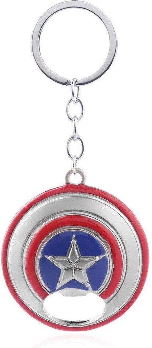 JAXY Marvel Keychain - Avengers Sleutelhanger - Opener Bier - Flesopener Sleutelhanger - Keychain Disney - Keyring - Bieropener - Captain America Shield