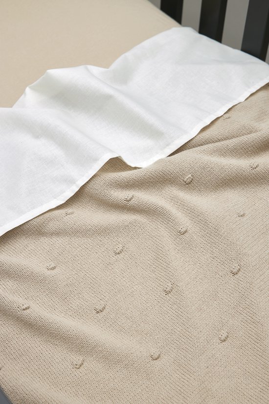 Meyco Baby Mini Knots wiegdeken - sand - 75x100cm van Meyco — afbeelding 5