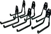 JAP Ophanghaken - Extra stevig - Inclusief schroeven - Fiets, ladder, (tuin) gereedschap etc. - Set van 6 opberghaken - Ophangsysteem - Zwart