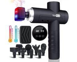 Massage Gun met Warmte en Koel Functie - Massagegun Massage Pistool Apparaten - Massage gun met 8 Massagekoppen en Koffer - Professioneel Massage Gun