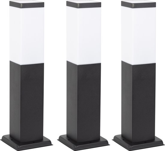 Stein tuinlamp zwart - set à 3 stuks - trendy en stijlvol | bol.com