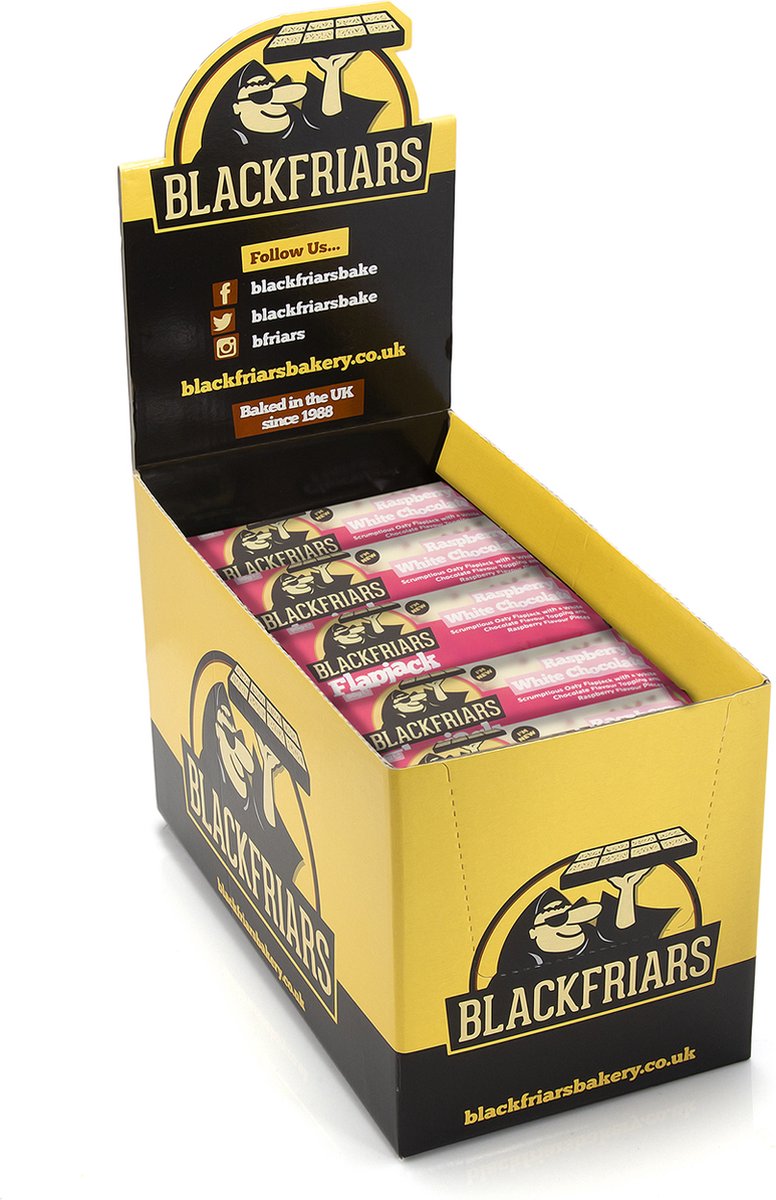 Goedkoopste Flapjacks 25x 90gr Raspberry & White Choco