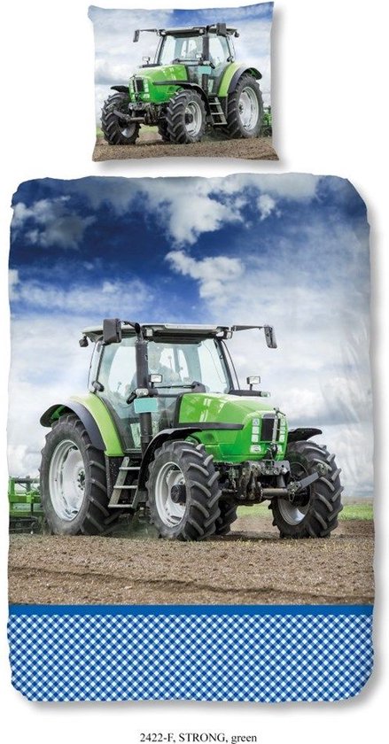 Good Morning Kinderdekbedovertrek "tractor" - Groen - (140x200/220 cm) - Katoen