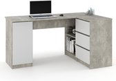 AZ-Home - Hoekbureau Greg - Rechts - Grijs (Betonlook)/Wit - Bureau - Computer desk