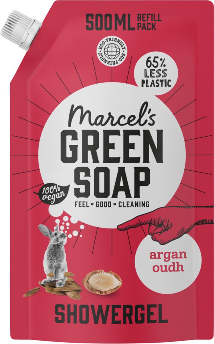 6x Marcel's Green Soap Shower Gel Navulling Argan & Oudh 500 ml