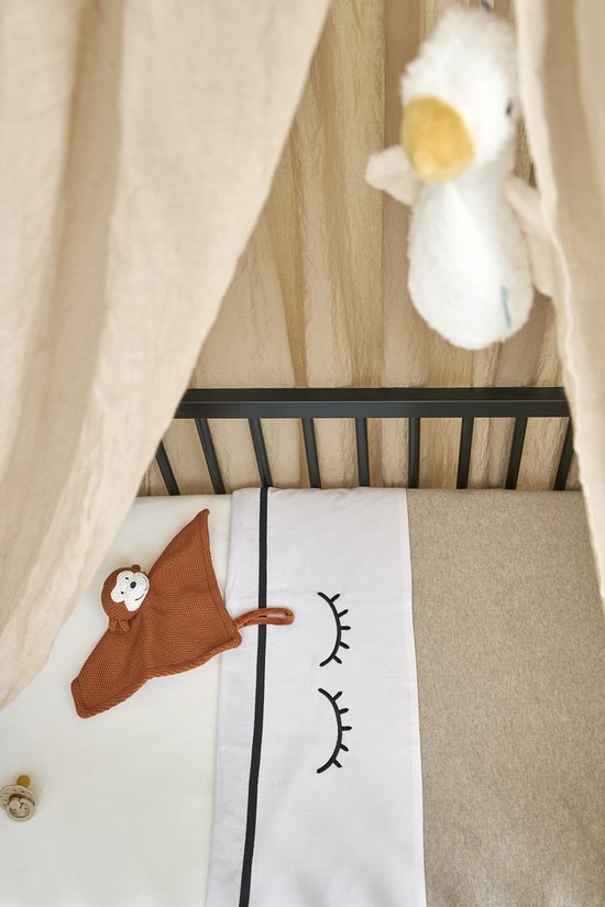 Meyco Baby Knit Basic ledikant deken - sand melange - 100x150cm van Meyco — afbeelding 4