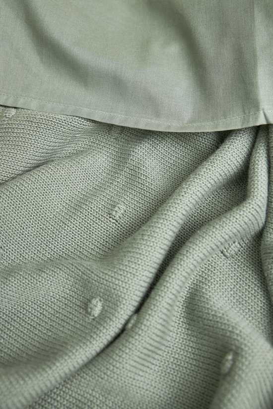 Meyco Baby Mini Knots ledikant deken - forest green - 100x150cm van Meyco — afbeelding 5