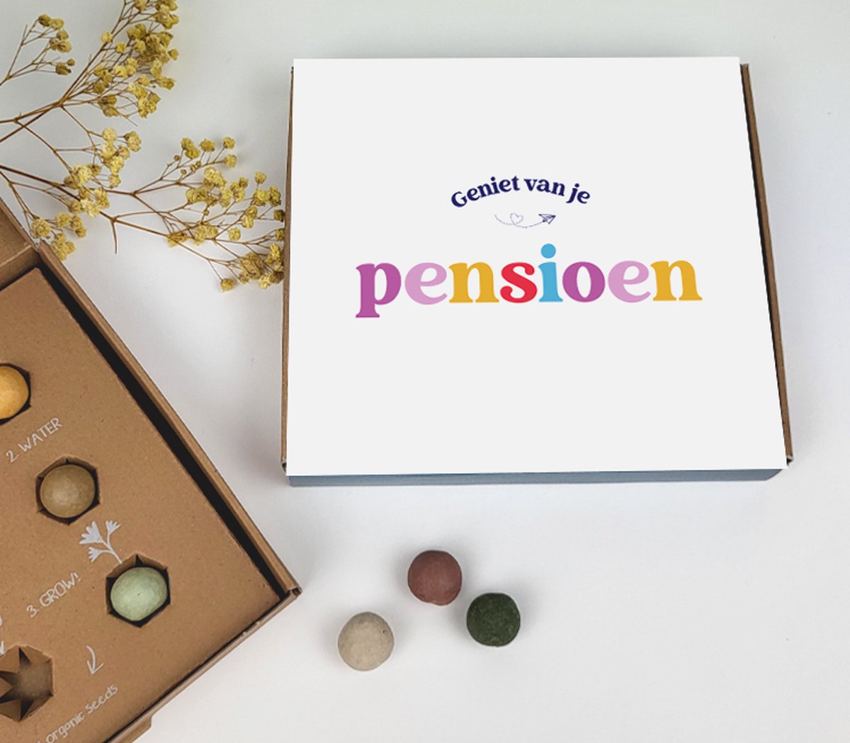 Bloembommetjes - PENSIOEN - Zaadjes - Cadeau pensioen - retro - geniet van je pensioen - Zaad